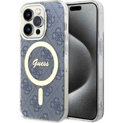 Guess IML 4G MagSafe kryt pro iPhone 15 Pro GUHMP15LH4STB - modrý – Zboží Mobilmania