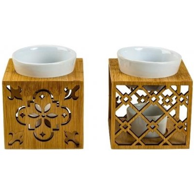 Orion Aroma lampa keramika dřevo hranatá 11 x 10 cm – Zboží Dáma