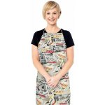 Bellatex Kuchyňská zástěra Adéla zástěra 67x84 cm Noviny červená černá bílá – Hledejceny.cz
