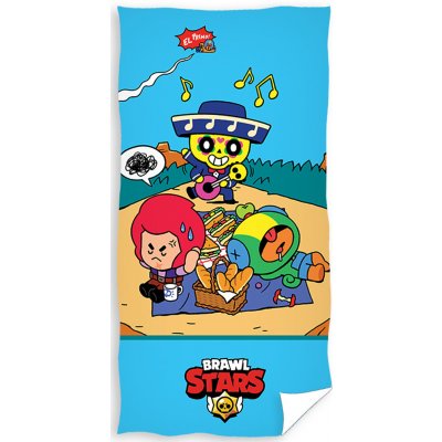 Carbotex plážová osuška 70 x 140 cm Brawl Stars - motiv Brawleři na pikniku