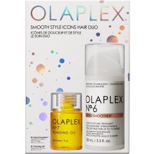 Olaplex Smooth Style Icons Hair Duo Olaplex Hair Oil No. 7 Bonding Oil 30ml regenerační olej pro vlasy namáhané teplem 30 ml + Olaplex No. 6 Bond Smoother with Pump 100 ml CLEAN hydratační stylingový