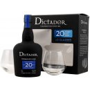 Dictador 20y 40% 0,7 l (dárkové balení 2 sklenice)