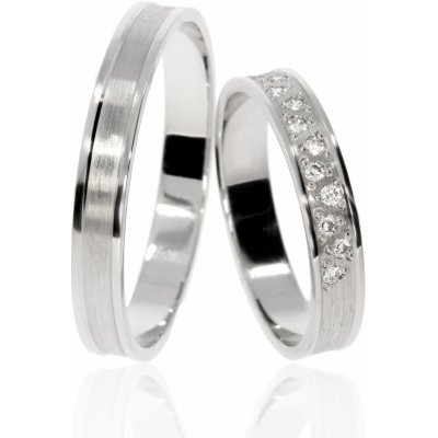 Zlatnictví Helios Zlaté snubní prsteny L 246 Se Zirkony – Zboží Mobilmania