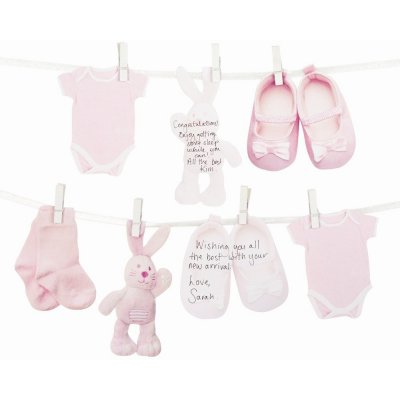 Girlanda na baby shower růžová – Zboží Mobilmania