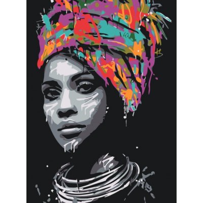 MALUJEŠ Malování podle čísel AFRICKÁ KRÁSKA Rozměr 60 x 80 cm Rámování vypnuté plátno na rám – Zboží Mobilmania