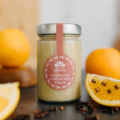 Včelařství Domovina Pomeranče s hřebíčkem v medu 380 g – Zboží Dáma