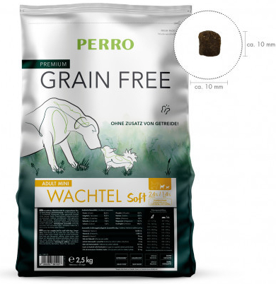 Perro Grain Free Adult Mini Soft Křepelka 2,5 kg