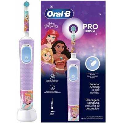 Oral-B Vitality Pro 103 Kids Princess elektrický zubní kartáček, oscilační, 2 režimy, časovač