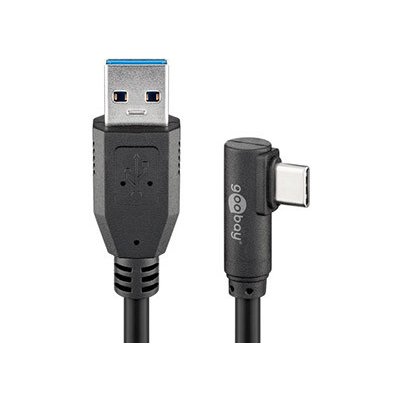 Goobay 11.92.9045 USB 5Gbps, USB3.0 A(M) - USB C(M) lomený, 3m, černý ( – Zboží Mobilmania