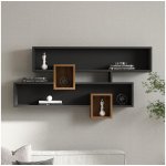 ASIR Nástěnná police KAREN ořech, antracit – Zboží Dáma