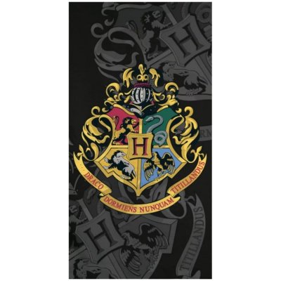BrandMac Plážová osuška Harry Potter - motiv erb Hogwarts - 70 x 140 cm