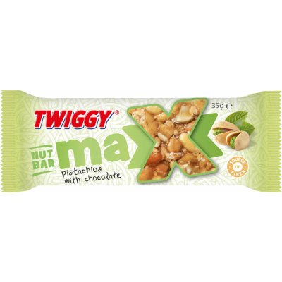 Twiggy Max s pistáciemi polomáčená v čokoládě 35 g – Zbozi.Blesk.cz
