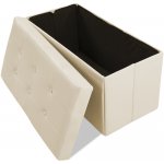 TecTake 401461 Box skládací s úložným prostorem béžová koženka – Sleviste.cz