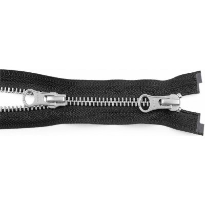 Zip kovový YKK No 5 dělitelný 2 jezdce / dvoucestný 90 cm na kožené bundy - černá barva nikl – Hledejceny.cz