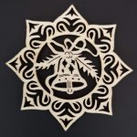 AMADEA Dřevěná ozdoba hvězda se zvonkem 9 cm – Hledejceny.cz