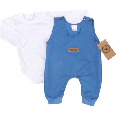 Z&Z 2-dílná soupravička body láclové kalhoty modrá – Zbozi.Blesk.cz