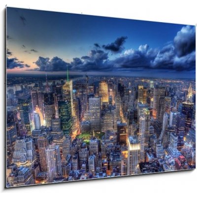 Skleněný obraz 1D - 100 x 70 cm - New York by night. New York v noci. – Zboží Mobilmania