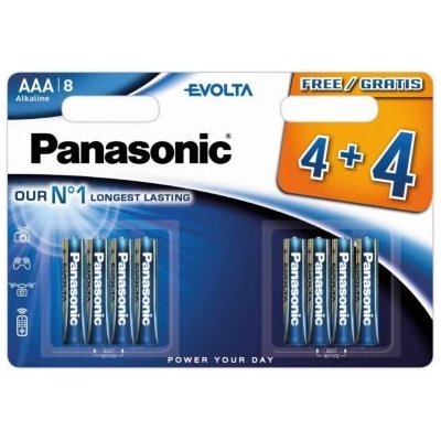 PANASONIC Evolta Platinum AAA 8ks LR03EGE/8BW – Zboží Mobilmania