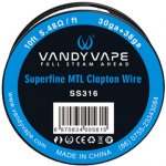 Vandy Vape SS316L Superfine MTL Fused Clapton odporový drát 30GA*2 + 38GA 3m – Zboží Dáma