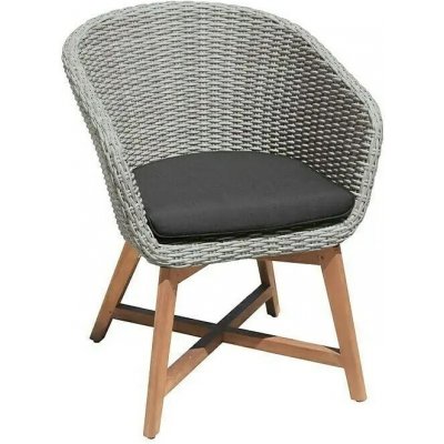 Sunfun Pauline Zahradní křeslo, 70 x 62 x 80 cm, dřevo, hliník, PE ratan, polyester, šedé, antracit 1302497 – Hledejceny.cz