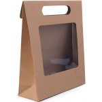 Papírová taška s průhledem 16x21 cm Varianta: hnědá přírodní, Balení: 1 ks – Zboží Živě