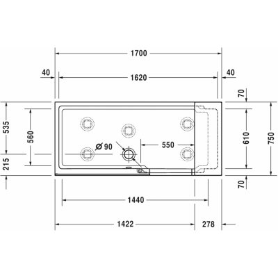 Duravit SHOWER 170 x 75 cm 700403000000000 – Zboží Mobilmania