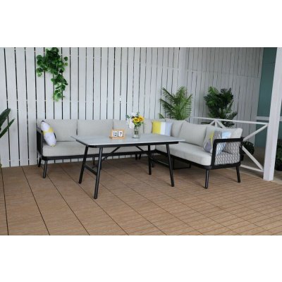 ROJAPLAST Edinburgh Stůl 140 x 80 cm, hliníkový – Zboží Mobilmania