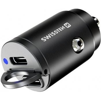 Swissten CL adaptér Power Delivery 2x USB-C 30W nano černý