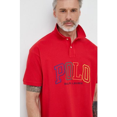 Ralph Lauren bavlněné polo tričko Polo s aplikací červená