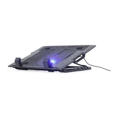 Gembird NBS-1F17T-01 chladící podložka pod notebook 17 černá / 1x LED ventilátor / nastavitelná výška a sklon (NBS-1F17T-01)