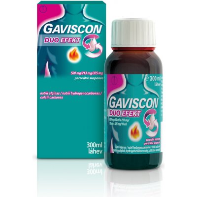 GAVISCON DUO EFEKT POR 500MG/213MG/325MG POR SUS 1X300ML I – Zboží Mobilmania