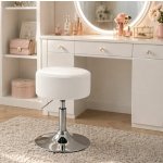 FurniGO - Taburetka Tonia bílo-stříbrná – Zbozi.Blesk.cz