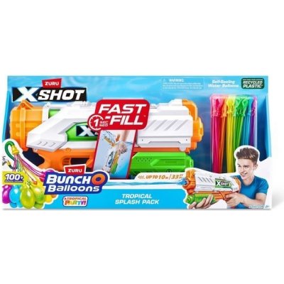 Zuru X-Shot vodní pistole s vodními balonky 100 Tropical Splash Pack – Zboží Mobilmania