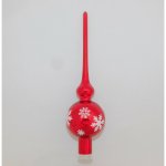 ONREX Vánoční ozdoba skleněná špice červená vločky 28 cm – Hledejceny.cz