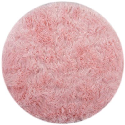 Flair Rugs Faux Fur Sheepskin Pink