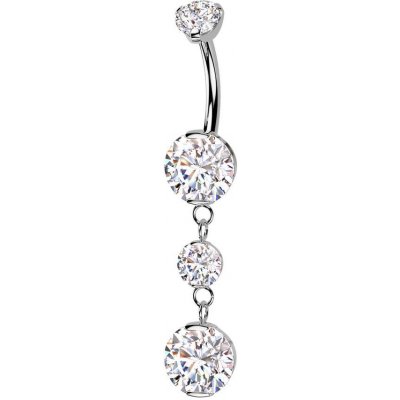 Šperky4U Visací piercing do pupíku TITAN TIT1438-C – Zboží Dáma