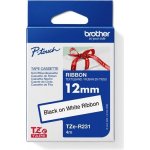 BROTHER TZE-R231 - 12mm x 4m BÍLÁ PÁSKA, ČERNÝ POTISK – Zboží Dáma