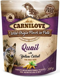 Carnilove Dog Pouch Paté Quail & Yellow Carrot 12 x 300 g