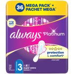 Always Platinum Super Extra velikost 3 Vložky s křidélky 36 ks – Zboží Mobilmania