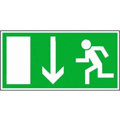 Únikový východ - fotoluminiscenční, plast/samolepící fólie Materiál: Plast, Rozměry značení: 20 x 10 cm – Zboží Dáma