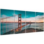 Obraz- Golden Gate, San Francisco, Čtyřdílný 160x80 cm – Hledejceny.cz