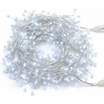 DECOLED Eco Fix světelný řetěz venkovní s krystalky, 8 m, ledově bílá, 80 diod, 24 V, čirý kabel, IP44 – Hledejceny.cz