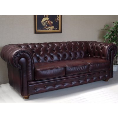 AV interiery Kožená sedačka Chesterfield Windsor trojsed kůže K-229 – Zbozi.Blesk.cz