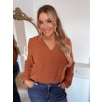 Zazza hnědá halenka s knoflíky a dlouhými rukávy – Sleviste.cz