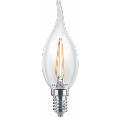 Century LED FILAMENT SVÍČKA PLAMEN ČIRÁ 2W E14 2700K 245Lm 360d 35x118mm IP20 CEN INM1C-021427 Teplá bílá Čirá – Zboží Mobilmania