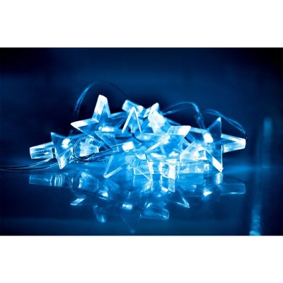 Solight Vánoční řetěz Hvězdy 10 LED modrá 1,5 m – Zboží Mobilmania