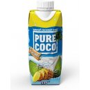 Voda Pure Coco Kokosová voda s příchutí ananasu 330 ml