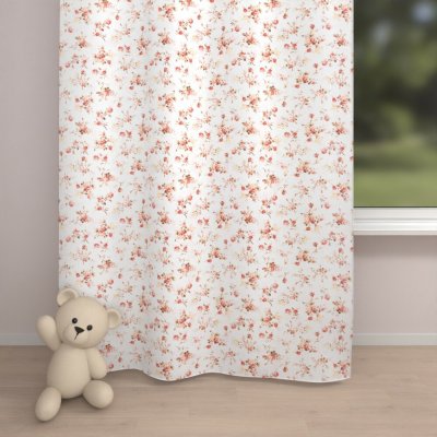 Biante Dětský bavlněný závěs Sandra SA-304 Oranžovo žluté růžičky na bílém 150x210 cm – Hledejceny.cz
