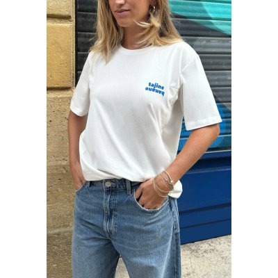 Tajinebanane kojící tričko La p'allaite Bílé Modré logo – Zboží Dáma