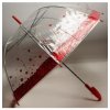 Deštník 1065 srdíčka deštník průhledný červený